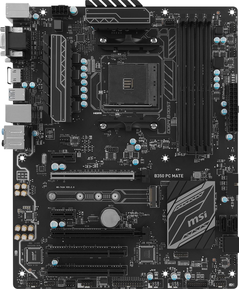 Amazon | MSI B350 PC MATE ATXマザーボード [AMD RYZEN対応 socket